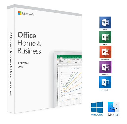 Microsoft Office 2019 Home and Business BOX 32-bit/x64 Medialess